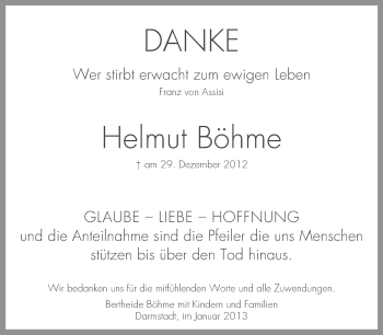 Traueranzeige von Helmut Böhme von Echo-Zeitungen (Gesamtausgabe)