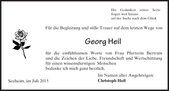Traueranzeige von Georg Heil von trauer.echo-online.de