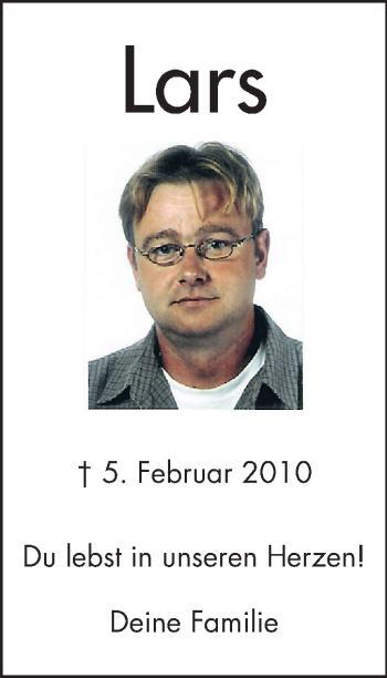 Traueranzeige von Lars - von Odenwälder Echo