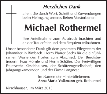 Traueranzeige von Michael Rothermel von Starkenburger Echo