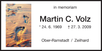 Traueranzeige von Martin Volz von Echo-Zeitungen (Gesamtausgabe)