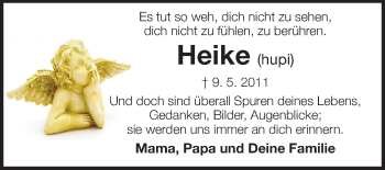 Traueranzeige von Heike Hupe von Echo-Zeitungen (Gesamtausgabe)