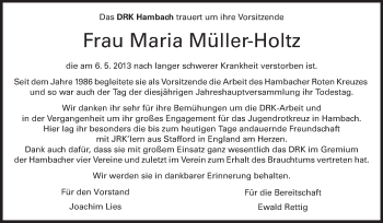 Traueranzeige von Maria Müller-Holtz von Starkenburger Echo