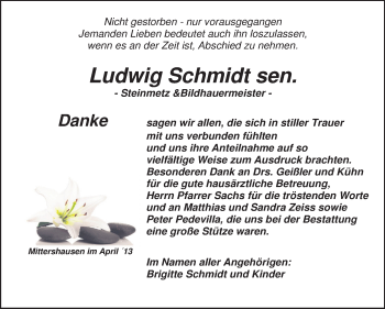 Traueranzeige von Ludwig Schmidt von Starkenburger Echo, Bergsträßer Anzeiger