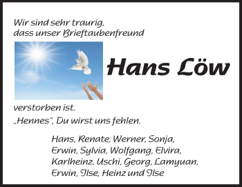 Traueranzeige von Hans Löw von Odenwälder Echo