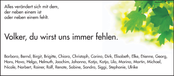 Traueranzeige von Volker Nißlmüller von Echo-Zeitungen (Gesamtausgabe)