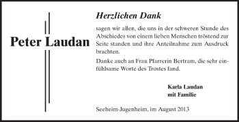 Traueranzeige von Peter Laudan von Echo-Zeitungen (Gesamtausgabe)