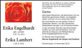 Traueranzeige von Erika Engelhardt von Starkenburger Echo