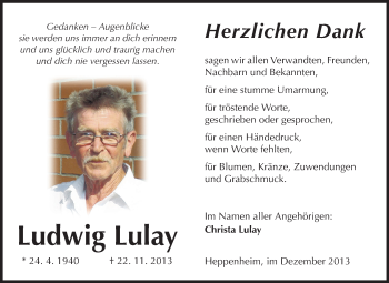 Traueranzeige von Ludwig Lulay von Starkenburger Echo