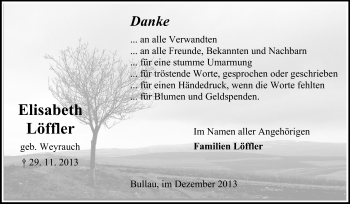 Traueranzeige von Elisabeth Löffler von Odenwälder Echo