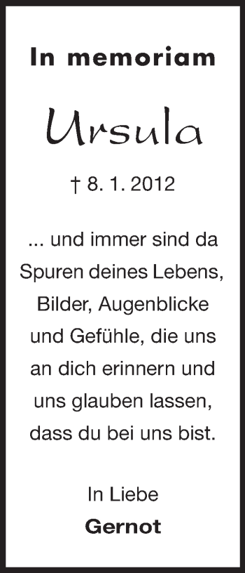 Traueranzeige von Ursula Rumpf von Echo-Zeitungen (Gesamtausgabe)