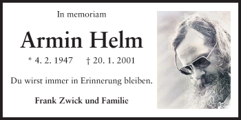 Traueranzeige von Armin Helm von Rüsselsheimer Echo, Groß-Gerauer-Echo, Ried Echo