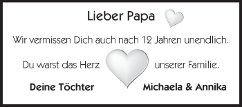 Traueranzeige von Papa  von Echo-Zeitungen (Gesamtausgabe)