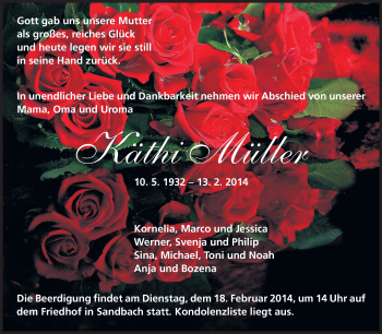 Traueranzeige von Käthi Müller von Odenwälder Echo