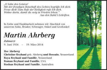 Traueranzeige von Martin Ahrberg von Echo-Zeitungen (Gesamtausgabe)