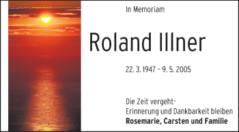 Traueranzeige von Roland Illner von Echo-Zeitungen (Gesamtausgabe)