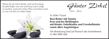 Traueranzeige von Günter Zirkel von Echo-Zeitungen (Gesamtausgabe)