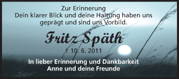 Traueranzeige von Fritz Späth von Odenwälder Echo