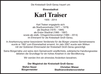 Traueranzeige von Karl Traiser von Rüsselsheimer Echo, Groß-Gerauer-Echo, Ried Echo