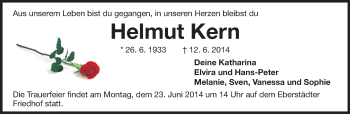 Traueranzeige von Helmut Kern von Echo-Zeitungen (Gesamtausgabe)