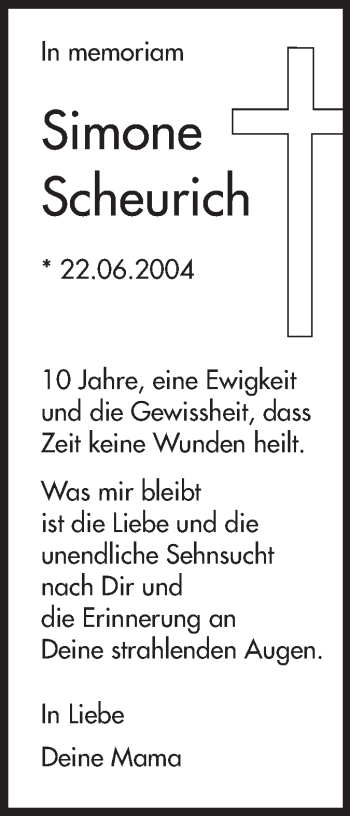 Traueranzeige von Simone Scheurich von Odenwälder Echo