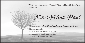 Traueranzeige von Karl-Heinz Paul von Rüsselsheimer Echo, Groß-Gerauer-Echo, Ried Echo