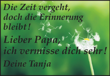 Traueranzeige von Papa  von Echo-Zeitungen (Gesamtausgabe)