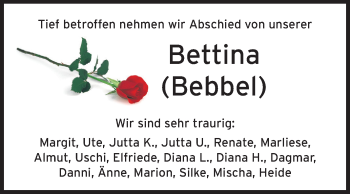 Traueranzeige von Bettina Reichel von Odenwälder Echo