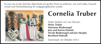 Traueranzeige von Cornelia Truber von Echo-Zeitungen (Gesamtausgabe)