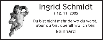 Traueranzeige von Ingrid Schmidt von Starkenburger Echo