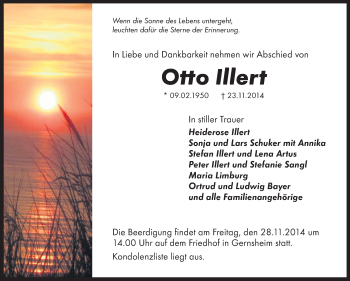 Traueranzeige von Otto Illert von Echo-Zeitungen (Gesamtausgabe)