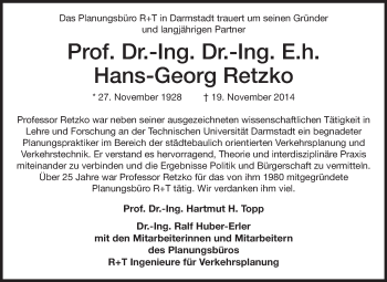 Traueranzeige von Hans-Georg Retzko von Echo-Zeitungen (Gesamtausgabe)