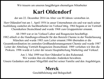 Traueranzeige von Karl Oldendorf von Echo-Zeitungen (Gesamtausgabe)