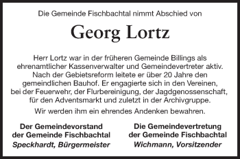 Traueranzeige von Georg Lortz von Echo-Zeitungen (Gesamtausgabe)