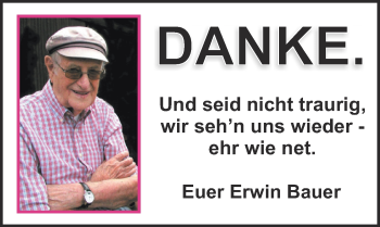 Traueranzeige von Erwin Bauer von trauer.echo-online.de