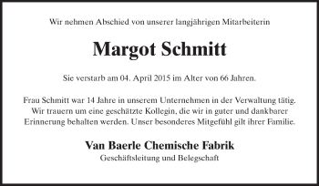 Traueranzeige von Margot Schmitt von Rüsselsheimer Echo, Groß-Gerauer-Echo, Ried Echo