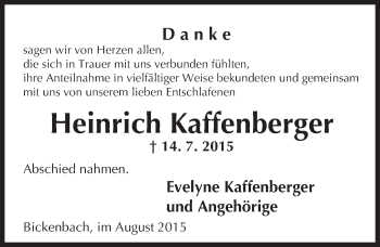 Traueranzeige von Heinrich Kaffenberger von trauer.echo-online.de