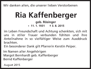 Traueranzeige von Ria Kaffenberger von trauer.echo-online.de