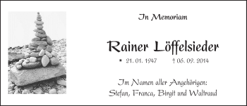 Traueranzeige von Rainer Löffelsieder von trauer.echo-online.de