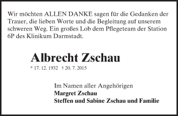 Traueranzeige von Albrecht Zschau von trauer.echo-online.de