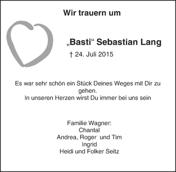 Traueranzeige von Sebastian Lang von trauer.echo-online.de