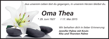 Traueranzeige von Thea Meisinger von Odenwälder Echo