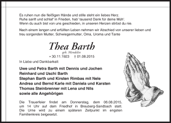 Traueranzeige von Thea Barth von trauer.echo-online.de