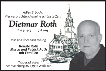 Traueranzeige von Dietmar Roth von trauer.echo-online.de