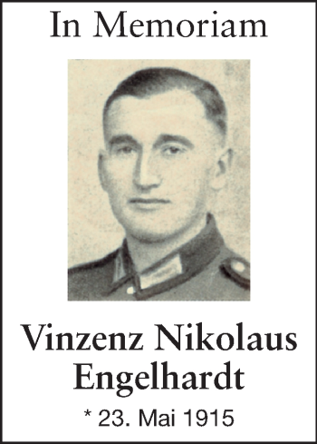 Traueranzeige von Vinzenz Nikolaus Engelhardt von Starkenburger Echo
