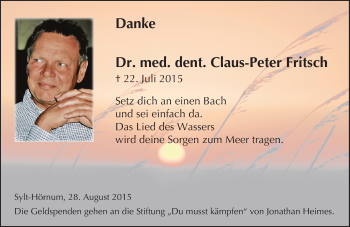 Traueranzeige von Claus-Peter Fritsch von trauer.echo-online.de
