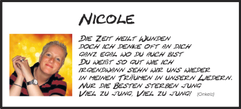 Traueranzeige von Nicole Rabanus von Echo-Zeitungen (Gesamtausgabe)
