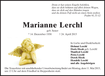 Traueranzeige von Marianne Lerchl von Starkenburger Echo