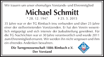 Traueranzeige von Michael Schmitt von Starkenburger Echo