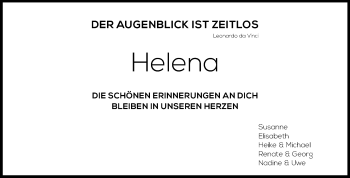 Traueranzeige von Helena  von Odenwälder Echo